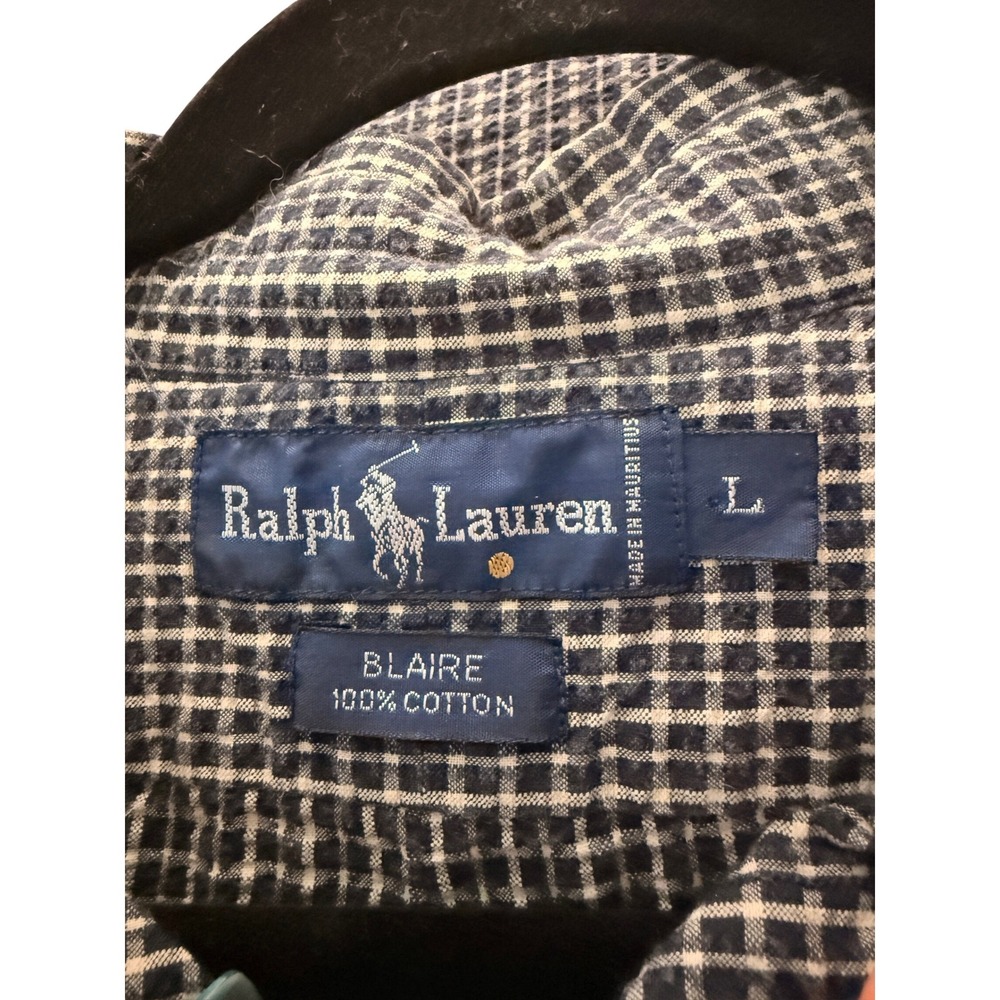 Ralph Lauren Blair Brown Check Shirt Large Old Money Preppy Country Club Cotton - Picture 5 of 10